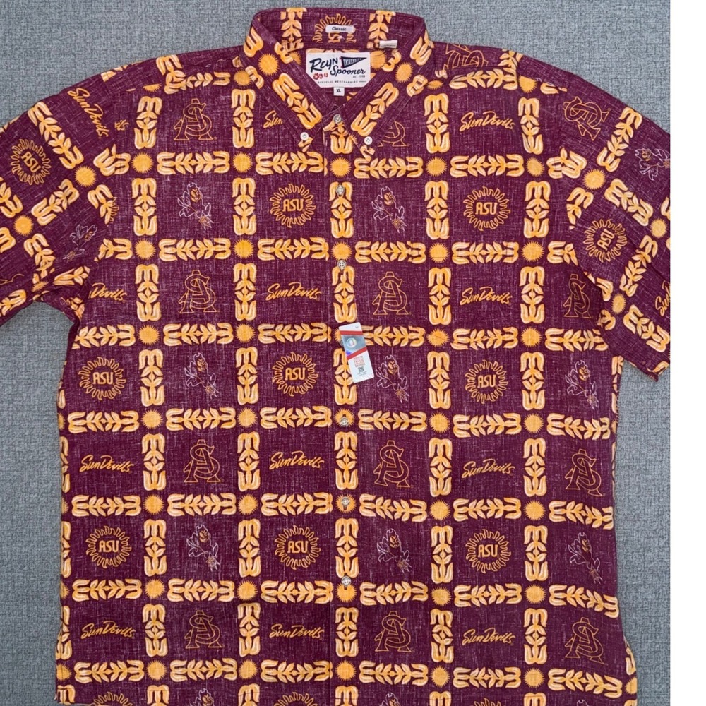 2 NWT Reyn Spooner XL Button Down Shirt Maroon ASU for pilarmckee